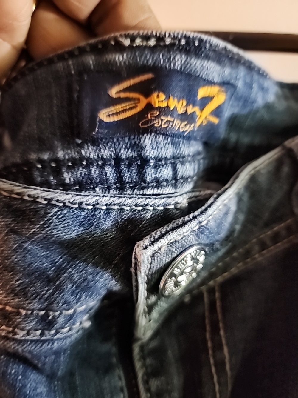 Women's Seven 7 Dark Blue  Bermuda Denim Shorts - Picture 4 of 10